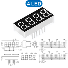 LED 7 đoạn 0.36 inch chữ màu đỏ âm chung / dương chung