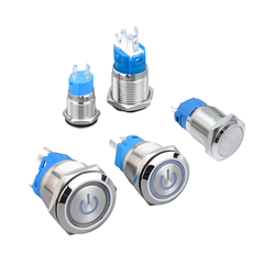 Nút nhấn chống nước đầu bằng ( Nhấn Nhả - Reset ) lỗ khoét 12mm/16mm/19mm/22mm