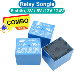 (5 Cái) Relay ( Rờ Le) 3V - 5V - 12V - 24V - 5 chân SongLe