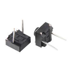 (50 Cái) Nút nhấn 6x6mm 2 chân cắm đứng cao 4.3 - 9mm