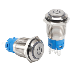 Nút nhấn chống nước đầu cao ( nhấn giữ - khoá ) lỗ khoét 12mm/16mm/19mm/22mm