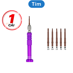 Tua vít 5 đầu sửa chữa điện thoại đa năng (5 đầu vít để trong thân tua vít)