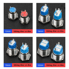 Nút nhấn chống nước đầu cao ( nhấn nhả/reset ) lỗ khoét 12mm/16mm/19mm/22mm