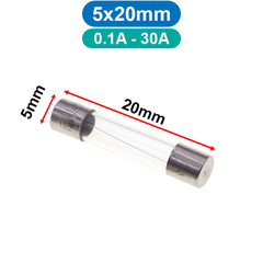 (10 cái) Cầu chì ống thuỷ tinh 5x20mm, 6x30mm