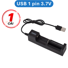 Dock sạc, bộ sạc pin 3.7V 18650, 14500, 16340 dùng cổng USB hoặc nguồn 220V