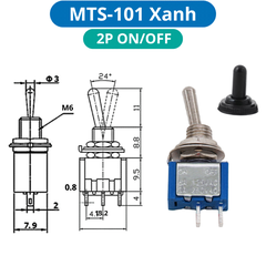 (5 Cái) Công tắc Toggle, công tắc gạt MTS loại nhỏ lỗ khoét 6mm