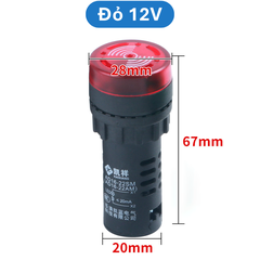 Đèn còi báo AD16 - 22SM lỗ khoét 22mm điện áp 12V, 24V, 220V, 380VAC