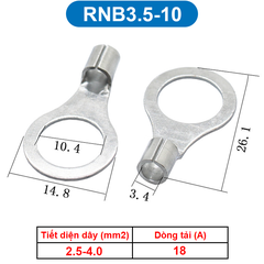Đầu Cos tròn trần đồng thau, cốt khuyên, cốt tròn trần RNB