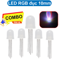 (2 Con) LED RGB 10mm đục âm chung / dương chung