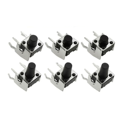 (50 Cái) Nút nhấn 6x6mm 2 chân cắm chỉnh ngang cao 4.3 - 15mm