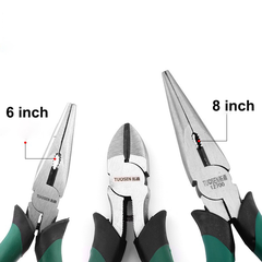 Kìm cắt dây, mũi kim, đầu bằng loại lớn SUPER đen vàng