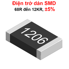(50 con) điện trở dán 1206 - giá trị 68R đến 12KR, ±5%