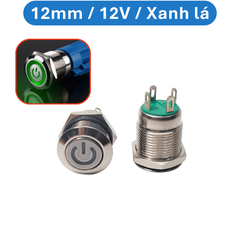 Nút nhấn chống nước đầu bằng ( Nhấn Nhả - Reset ) lỗ khoét 12mm/16mm/19mm/22mm