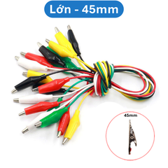 Bó 10 sợi dây kẹp cá sấu 2 đầu nhiều màu dài 50cm