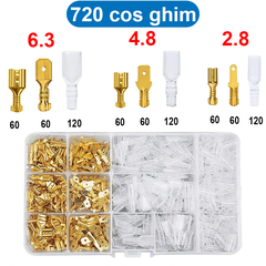 Hộp Đầu Cos ghim đực cái 15A 2.8/4.8/6.3 mạ Vàng