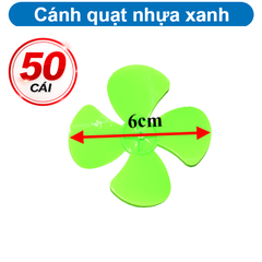 Cánh quạt mini 4 cánh Xanh Lá trục 2mm bằng nhựa rất bền dùng DIY STEM