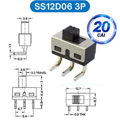 Công tắc trượt, công tắc slide chân cắm chỉnh ngang hàn PCB