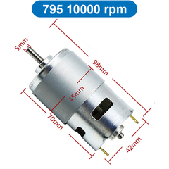 Động cơ DC 775/785/895 tốc độ cao điện áp 12V/24V