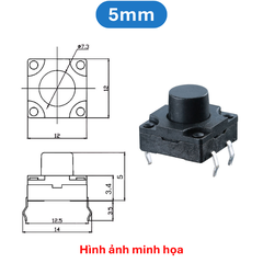 (10 Cái) Nút nhấn 12x12mm 4 chân cắm chống thấm cao 4.3 - 12mm