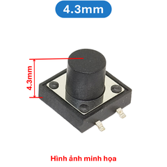 (20 Cái) Nút nhấn 12x12mm 4 chân dán cao 4.3 - 12mm