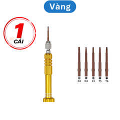 Tua vít 5 đầu sửa chữa điện thoại đa năng (5 đầu vít để trong thân tua vít)
