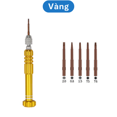 Tua vít 5 đầu sửa chữa điện thoại đa năng (5 đầu vít để trong thân tua vít)