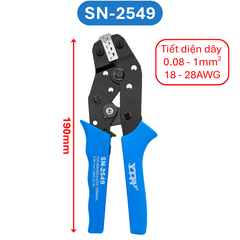 Kìm bấm cos ghim YTH dây điện từ 30AWG-10AWG