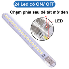 Đèn Led siêu sáng 5V, cáp kim loại, cáp on off
