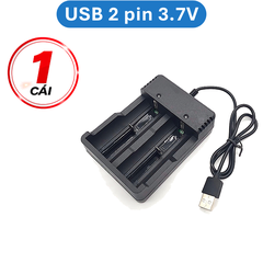 Dock sạc, bộ sạc pin 3.7V 18650, 14500, 16340 dùng cổng USB hoặc nguồn 220V