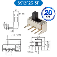 Công tắc trượt, công tắc slide chân cắm chỉnh ngang hàn PCB