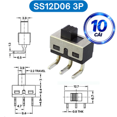 Công tắc trượt, công tắc slide chân cắm chỉnh ngang hàn PCB
