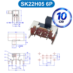Công tắc trượt, công tắc slide chân cắm chỉnh ngang hàn PCB