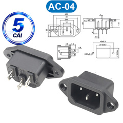 Đầu nối nguồn, jack cắm AC hàn dây chịu tải tốt cho máy móc thiết bị điện