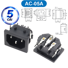 Đầu nối nguồn, jack cắm AC hàn dây chịu tải tốt cho máy móc thiết bị điện