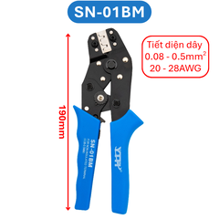 Kìm bấm cos ghim YTH dây điện từ 30AWG-10AWG