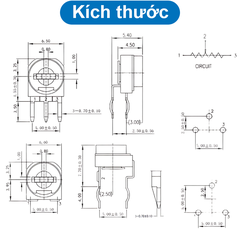 (5 cái) Biến trở tam giác, biến trở cúc áo RM063 / RM065 0.1W