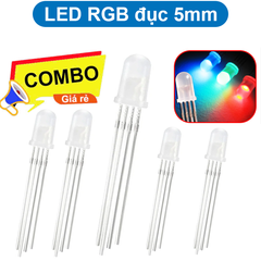 (10 Con) LED RGB 5mm đục âm chung / dương chung