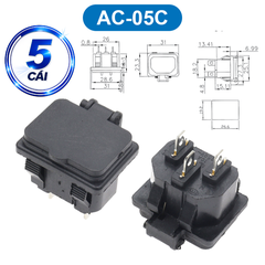 Đầu nối nguồn, jack cắm AC hàn dây chịu tải tốt cho máy móc thiết bị điện