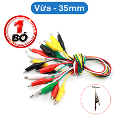 Bó 10 sợi dây kẹp cá sấu 2 đầu nhiều màu dài 50cm