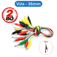 Bó 10 sợi dây kẹp cá sấu 2 đầu nhiều màu dài 50cm