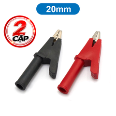 Kẹp cá sấu 30A vỏ cao su 1 cặp (đỏ+ đen)