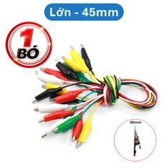 Bó 10 sợi dây kẹp cá sấu 2 đầu nhiều màu dài 50cm