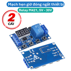 Mạch hẹn giờ 0 - 999 phút dùng Relay M421, 5V - 30V đóng ngắt thiết bị