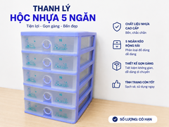 (Thanh lý) Tủ A4 -5 ngăn-Nắp bằng, nhựa PP, tủ mỹ phẩm, tủ văn phòng, mini để bàn tiện lợi