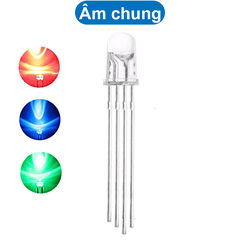(10 Con) LED RGB 5mm trong suốt âm chung / dương chung