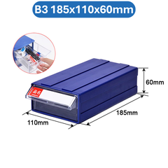 Hộp đựng linh kiện màu xanh có ngăn kéo, có thể ráp lại thành khối