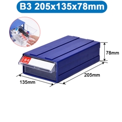 Hộp đựng linh kiện màu xanh có ngăn kéo, có thể ráp lại thành khối