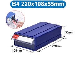 Hộp đựng linh kiện màu xanh có ngăn kéo, có thể ráp lại thành khối