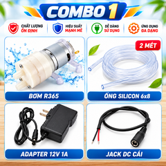 Bơm nước R365 12V cho hồ cá, bơm tưới cây, mô hình Stem