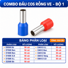 Combo Đầu Cos Rỗng VE Nhiều Kích Thước, Nhiều Màu - Chọn Bộ Combo